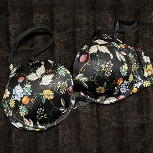 Victoria's Secret Black Floral Bra